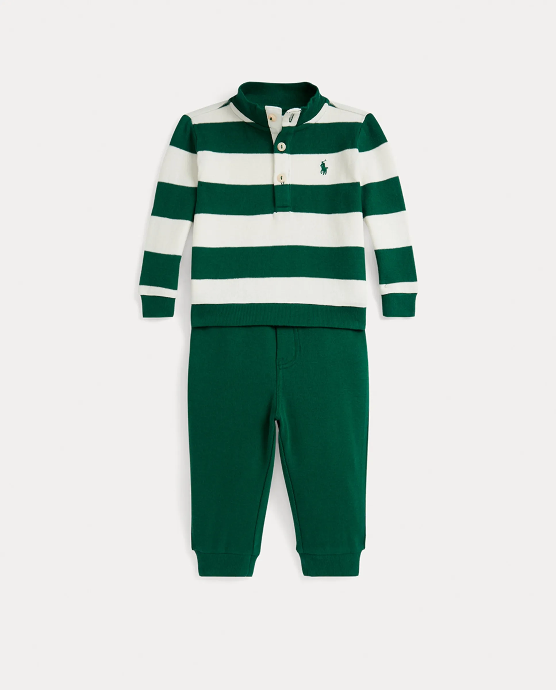 Детский комплект для мальчика: брюки и регбийная рубашка Polo Ralph Lauren, зеленый
Детский комплект для мальчика: брюки и регбийная рубашка Polo Ralph Lauren, зеленый