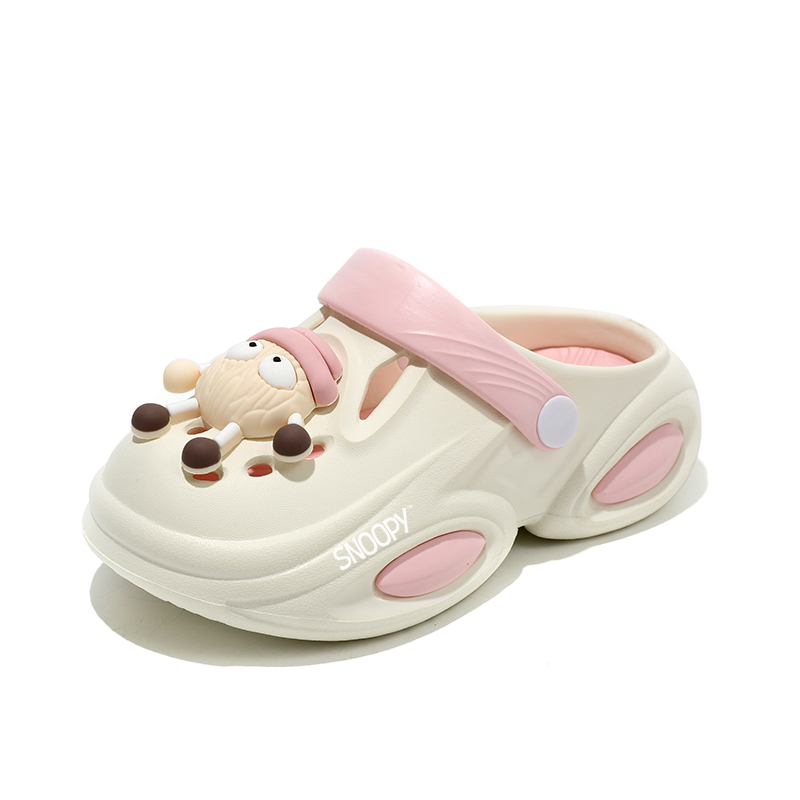 Детские противоскользящие и износостойкие дышащие сабо SNOOPY, бежевый/розовый 
Детские противоскользящие и износостойкие дышащие сабо SNOOPY, бежевый/розовый