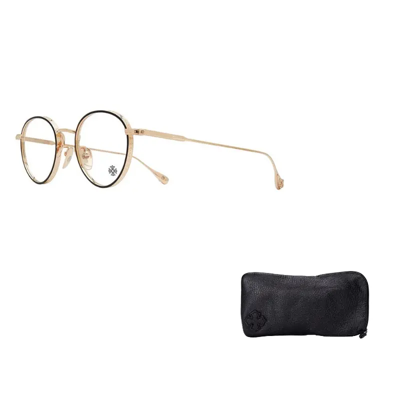 Chrome Hearts Пластиковая и металлическая квадратная оправа для очков унисекс, Black Gold