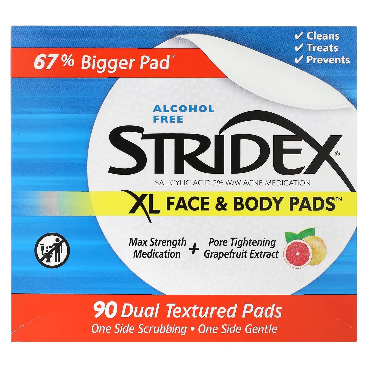 Прокладки для лица и тела XL Stridex, 90 прокладок
Прокладки для лица и тела XL Stridex, 90 прокладок