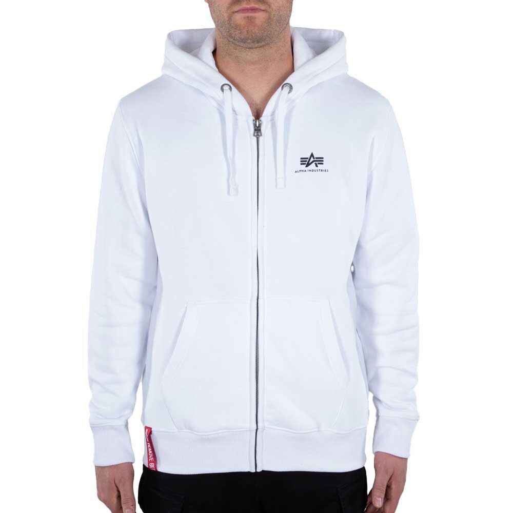 Толстовка Alpha Industries Basic SL Full Zip, белый 
Толстовка Alpha Industries Basic SL Full Zip, белый