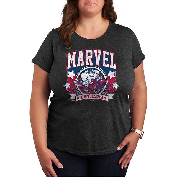 Футболка Plus size с принтом в стиле американского колледжа Marvel
Футболка Plus size с принтом в стиле американского колледжа Marvel