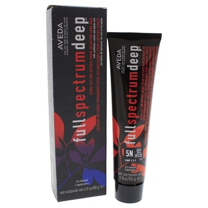 Full Spectrum Deep Extra Lift and Deposit Permanent Color 5 Natural Самый светлый коричневый цвет, 2,8 унции, 80 мл, Aveda
Full Spectrum Deep Extra Lift and Deposit Permanent Color 5 Natural Самый светлый коричневый цвет, 2,8 унции, 80 мл, Aveda