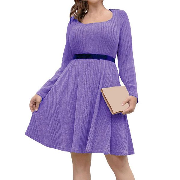 Платье Plus size с длинным рукавом однотонное элегантное и комфортное для любого случая Seoria, Purple
Платье Plus size с длинным рукавом однотонное элегантное и комфортное для любого случая Seoria, Purple
