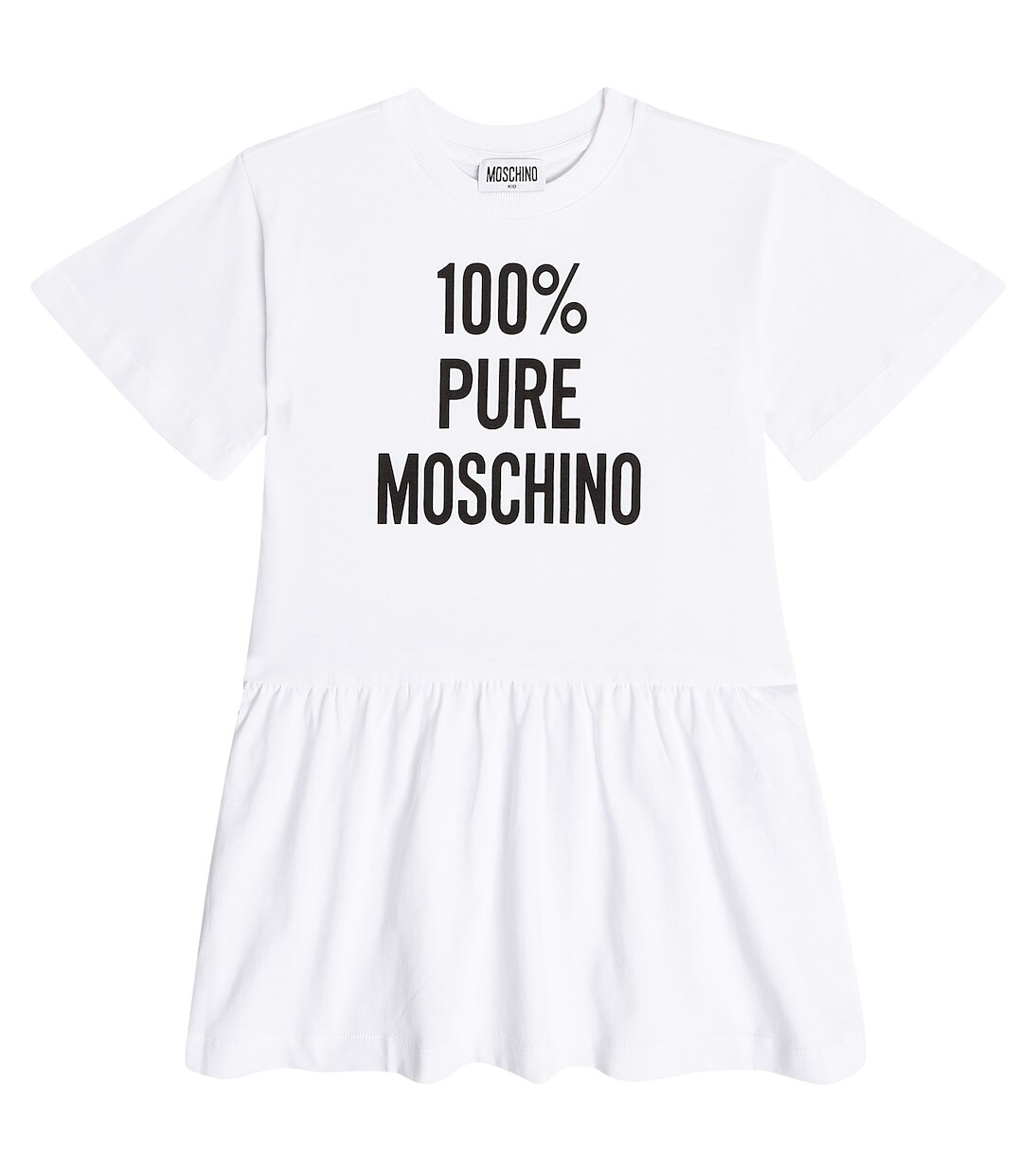 Платье из хлопкового джерси с логотипом Moschino Kids, белый
Платье из хлопкового джерси с логотипом Moschino Kids, белый