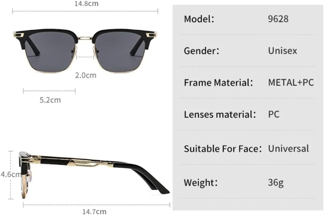 Солнцезащитные очки для мужчин и женщин - защита UV400 - металлическая оправа градиентного цвета, для занятий спортом на открытом воздухе и вождения LXLHWN, Tyj522-4
Солнцезащитные очки для мужчин и женщин - защита UV400 - металлическая оправа градиентного цвета, для занятий спортом на открытом воздухе и вождения LXLHWN, Tyj522-4