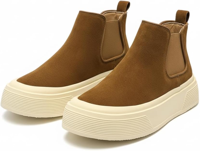 Мужские повседневные ботинки челси на платформе, замшевые, без шнурков, с удлиняющим голенищем на 5 см, для деловой и повседневной носки Ctkvbmeoi, бежевый
Мужские повседневные ботинки челси на платформе, замшевые, без шнурков, с удлиняющим голенищем на 5 см, для деловой и повседневной носки Ctkvbmeoi, бежевый