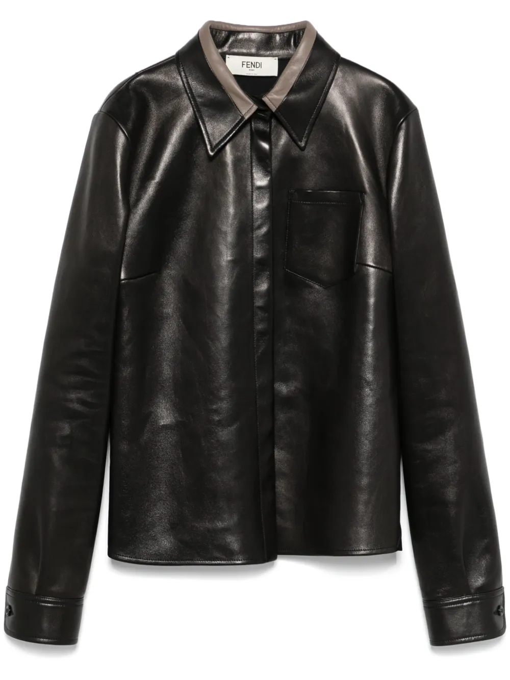 Кожаная рубашка FENDI, черный
Кожаная рубашка FENDI, черный