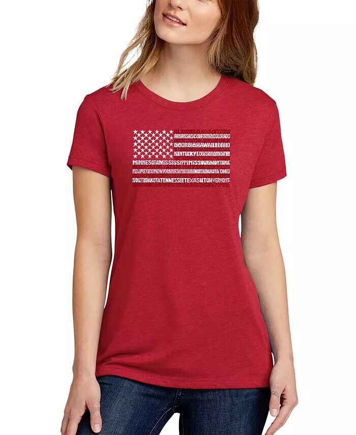 Женская футболка Premium Blend с надписью «50 States USA Flag Word Art» LA Pop Art, красный
Женская футболка Premium Blend с надписью «50 States USA Flag Word Art» LA Pop Art, красный