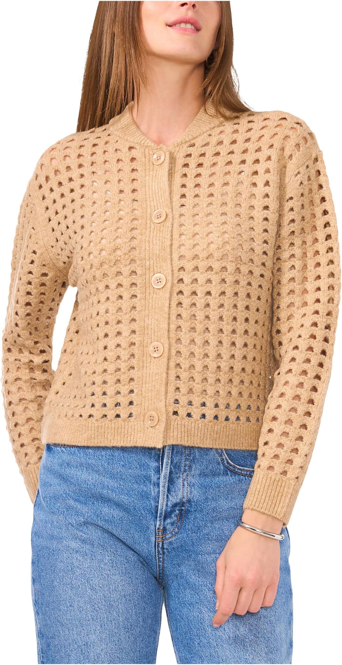 Свитер Vince Camuto Women's Pointelle Long Sleeve Cardigan, Latte Heather
Свитер Vince Camuto Women's Pointelle Long Sleeve Cardigan, Latte Heather