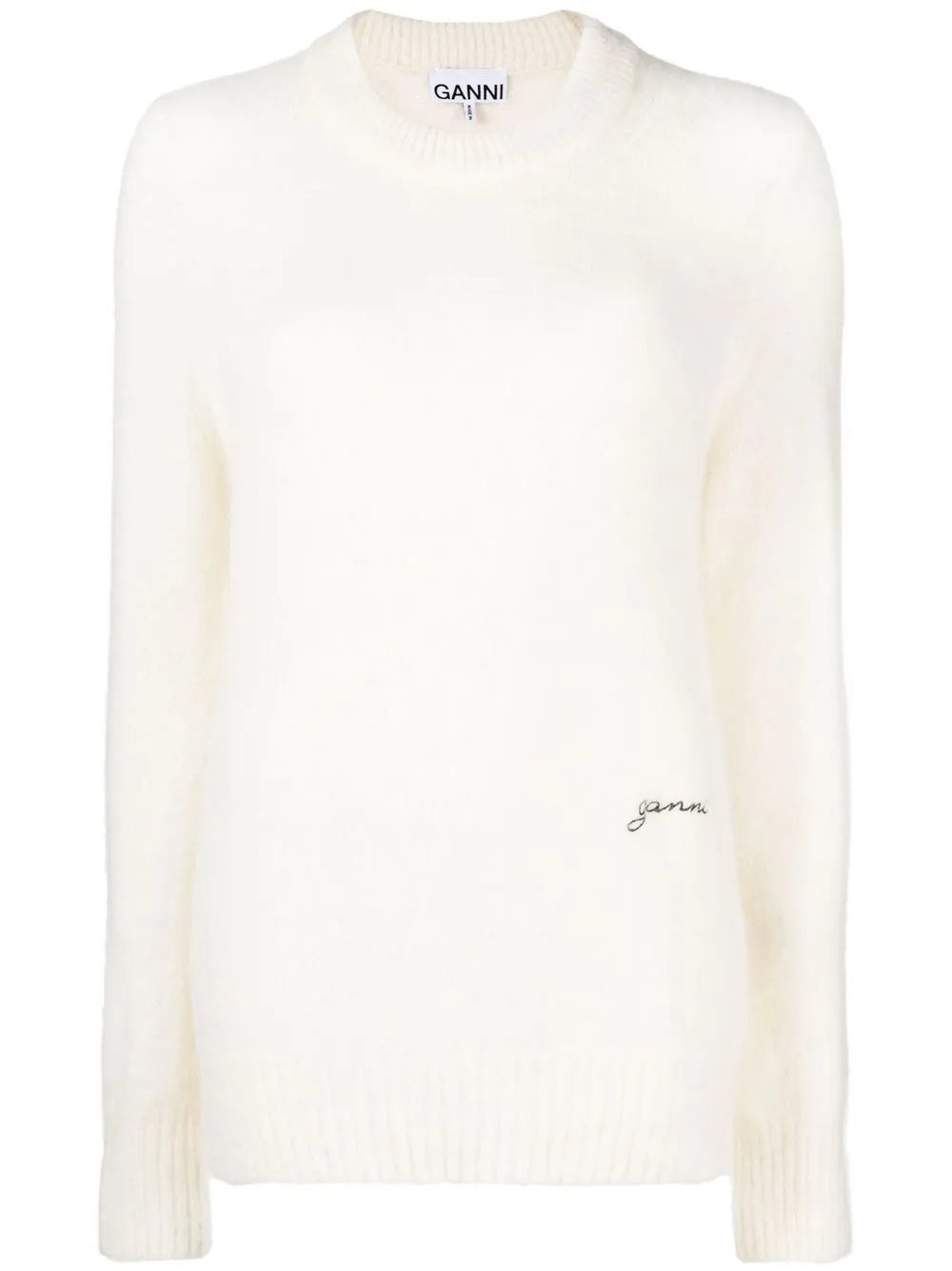 Джемпер с вышитым логотипом GANNI, нейтральный
Джемпер с вышитым логотипом GANNI, нейтральный