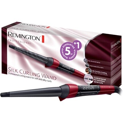 Шелковая цифровая коническая палочка для завивки диаметром 13–25 мм с высококачественным керамическим покрытием и протеинами шелка — ЖК-дисплей 120–220°C для натуральных локонов, спиральных завитков и пляжных волн — одинарная, Remington
Шелковая цифровая коническая палочка для завивки диаметром 13–25 мм с высококачественным керамическим покрытием и протеинами шелка — ЖК-дисплей 120–220°C для натуральных локонов, спиральных завитков и пляжных волн — одинарная, Remington