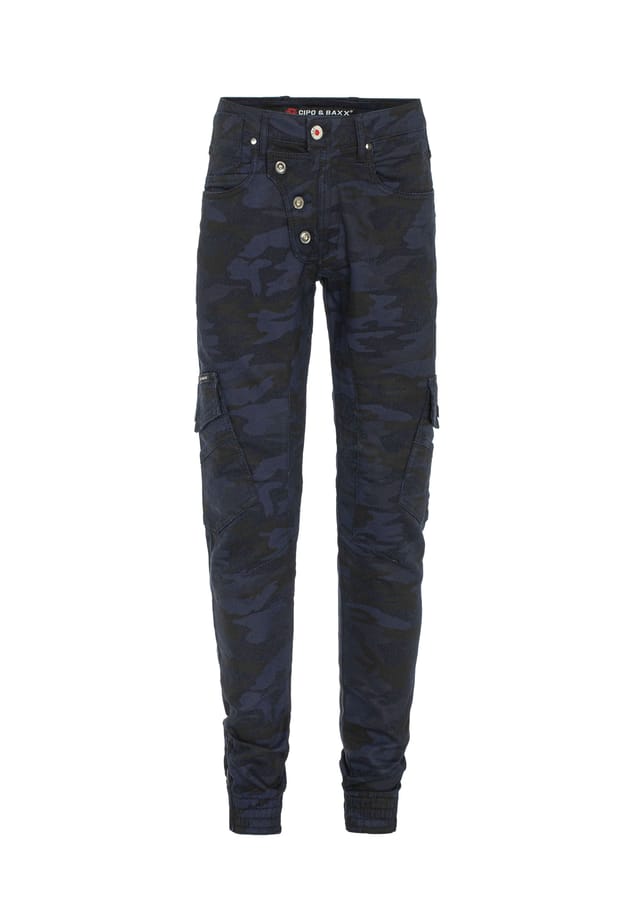 Джинсы с большими карманами-карго Cipo & Baxx, синий 
Джинсы с большими карманами-карго Cipo & Baxx, синий
