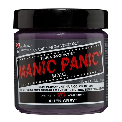 Краска для волос Alien Grey, не тестируется на животных, веганская, 118 мл Manic Panic
Краска для волос Alien Grey, не тестируется на животных, веганская, 118 мл Manic Panic