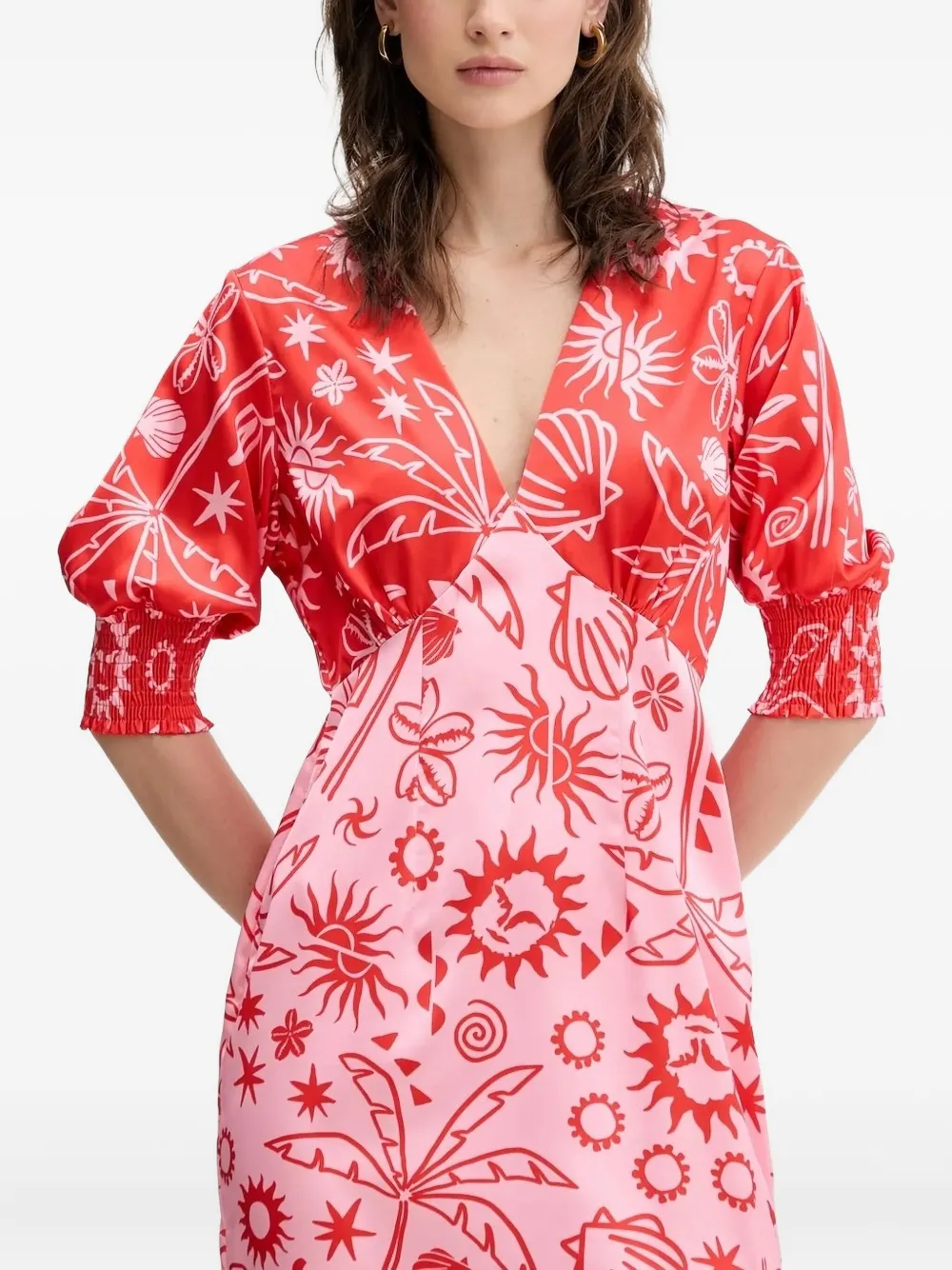 Платье миди с графическим принтом и V-образным вырезом NEVER FULLY DRESSED, красный
Платье миди с графическим принтом и V-образным вырезом NEVER FULLY DRESSED, красный