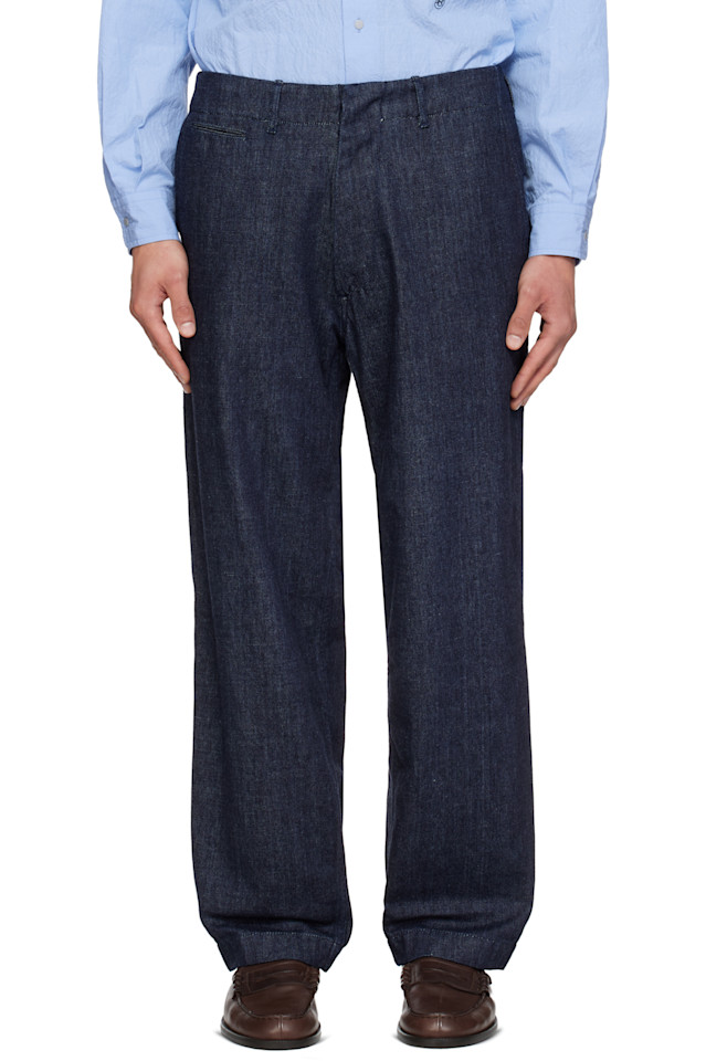 Nanamica Темно-Синие широкие джинсы
Nanamica Темно-Синие широкие джинсы