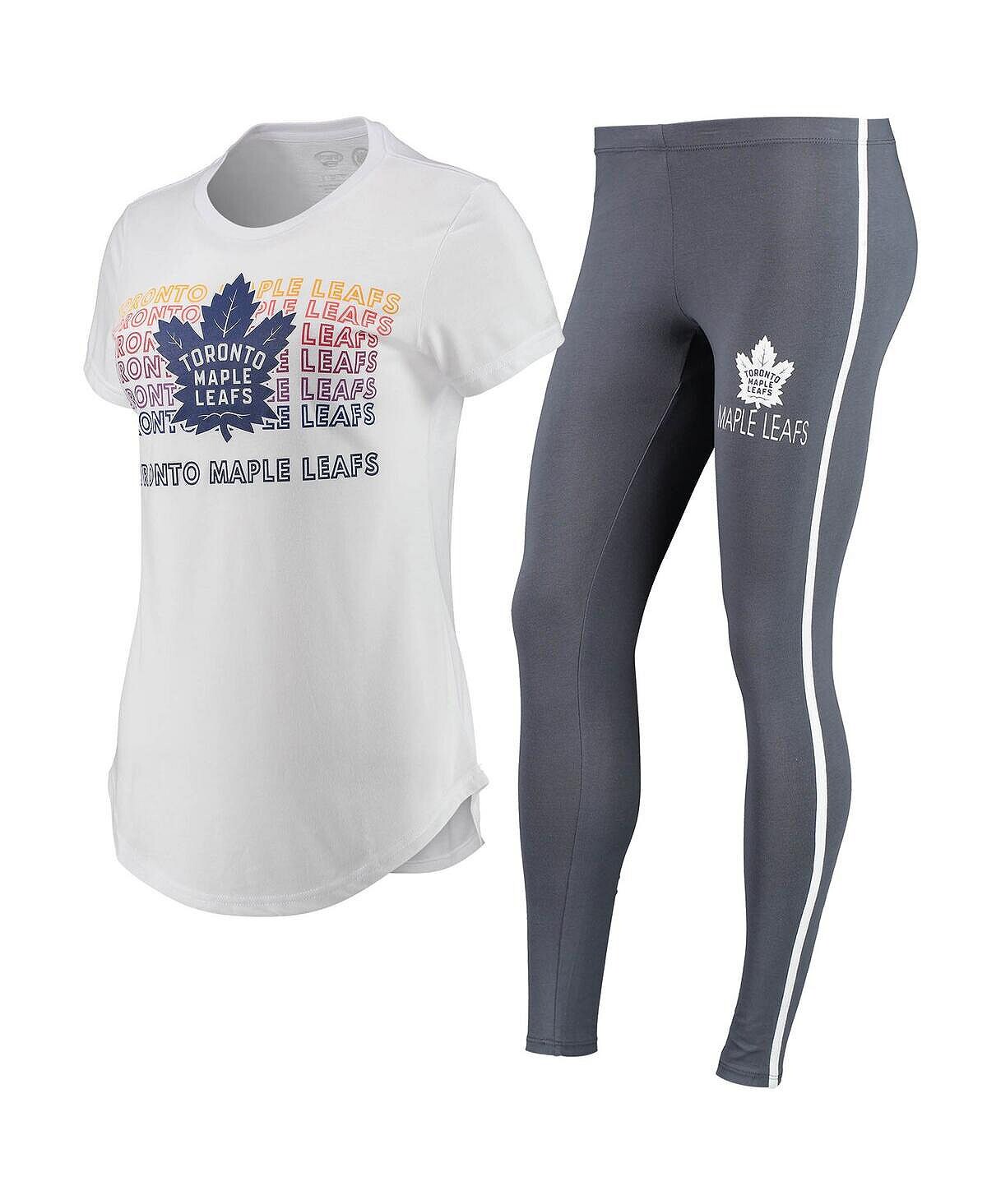 Женский комплект из белой футболки и леггинсов Toronto Maple Leafs Sonata белого, темно-серого цвета Concepts Sport
Женский комплект из белой футболки и леггинсов Toronto Maple Leafs Sonata белого, темно-серого цвета Concepts Sport