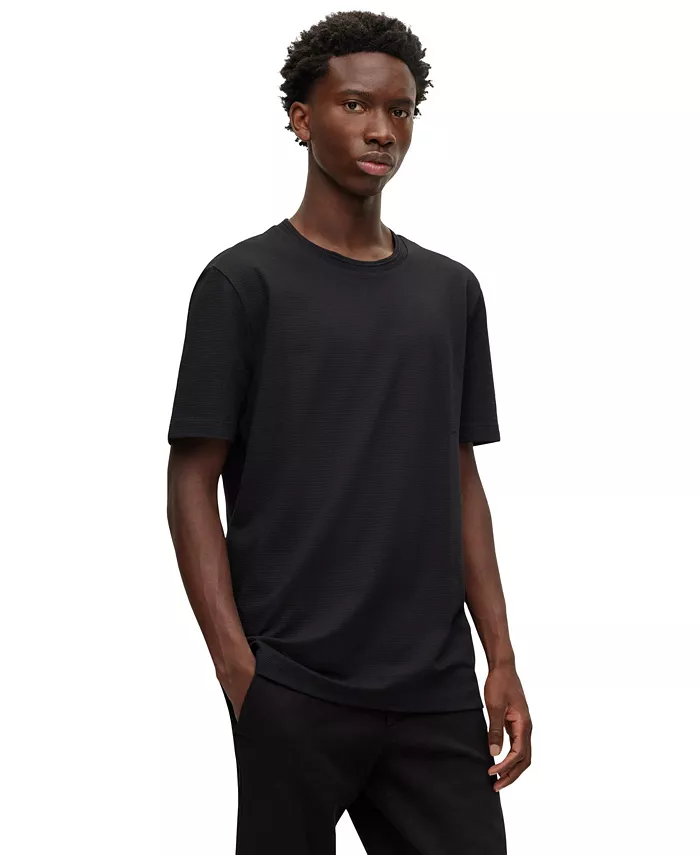 Мужская футболка Bubble-Jacquard с фактурным узором Hugo Boss, черный
Мужская футболка Bubble-Jacquard с фактурным узором Hugo Boss, черный