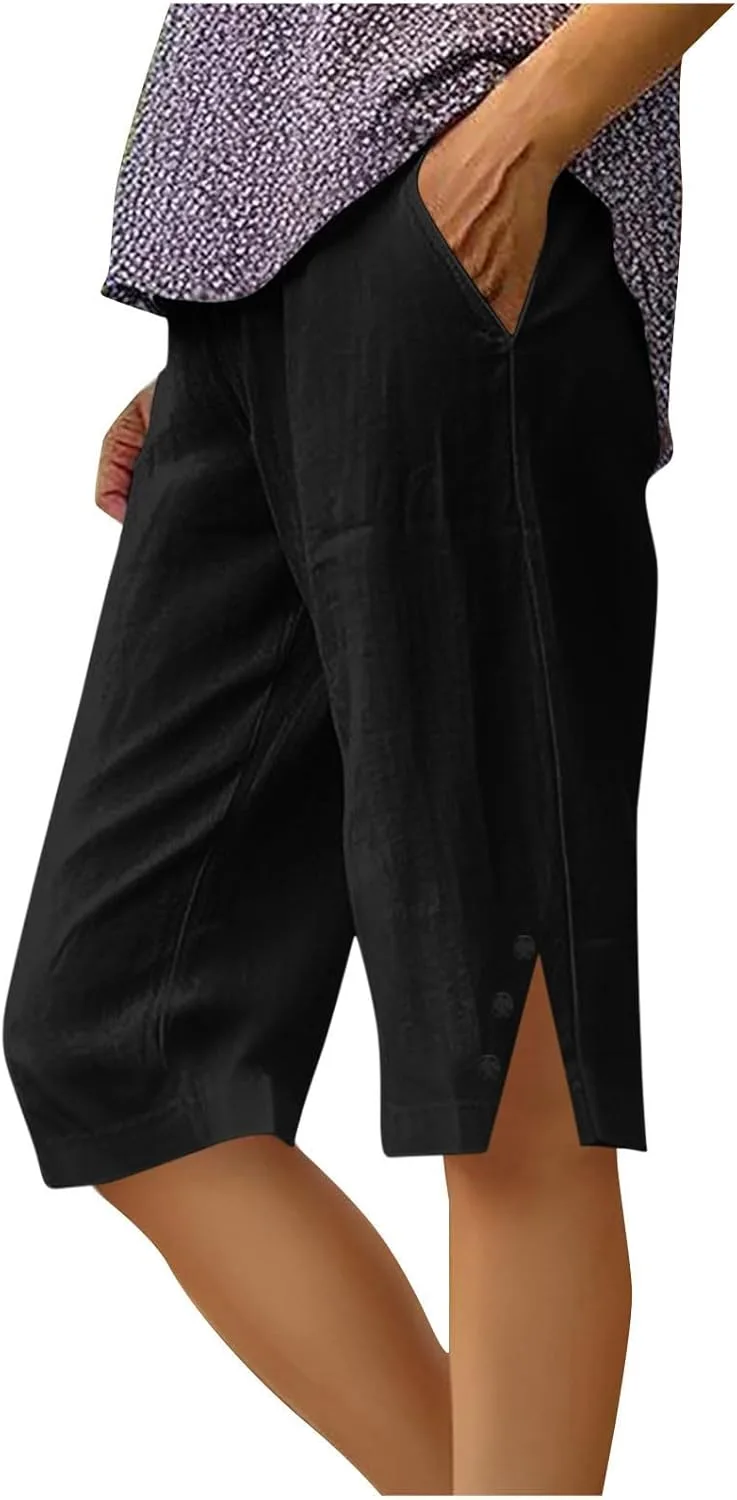 Женские льняные бермуды с высокой талией и боковым разрезом Shiyingl
Женские льняные бермуды с высокой талией и боковым разрезом Shiyingl