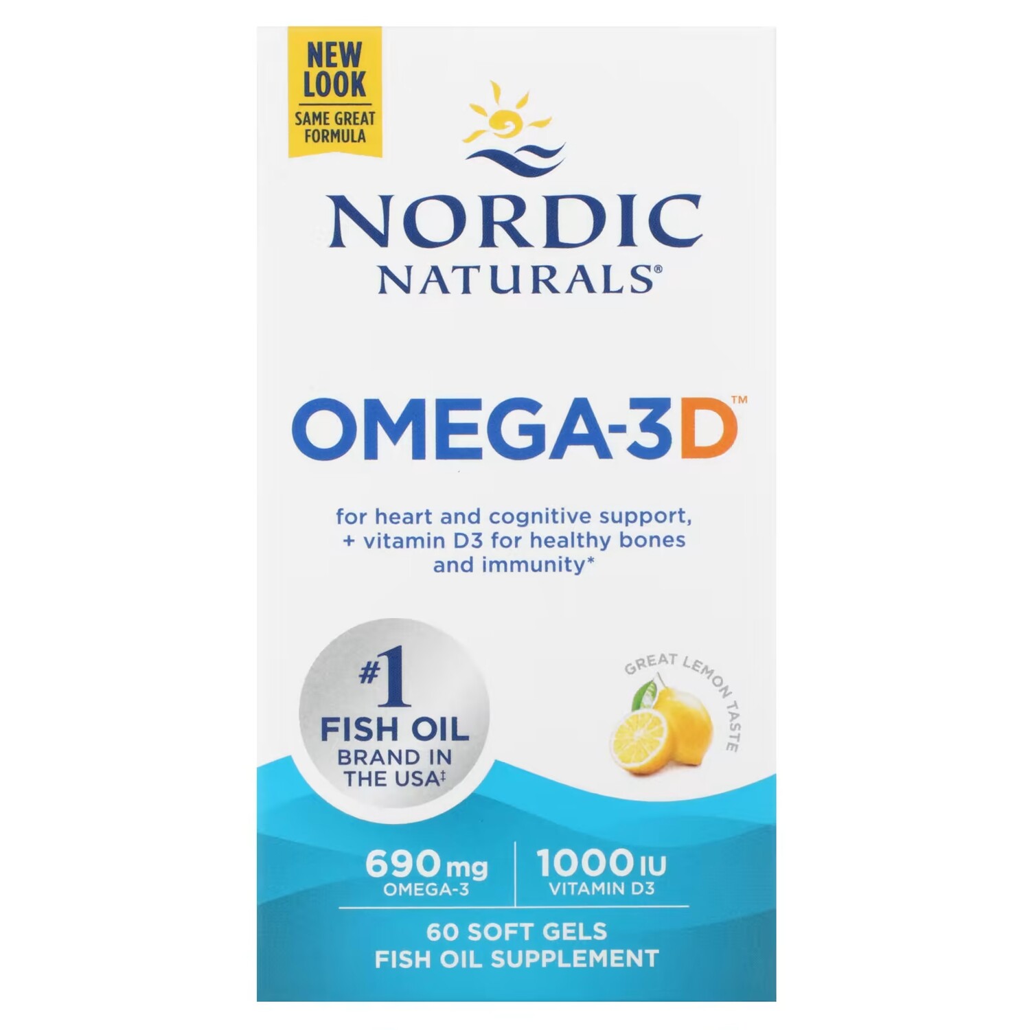 Nordic Naturals Omega-3D Lemon 60 мягких гелей
Nordic Naturals Omega-3D Lemon 60 мягких гелей