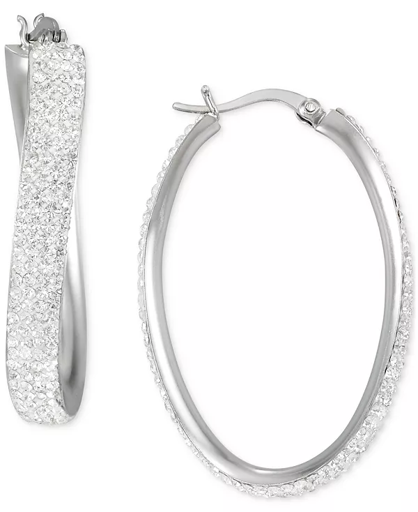 Волнистые овальные серьги-кольца с кристальным паве Macy'S, silver
Волнистые овальные серьги-кольца с кристальным паве Macy'S, silver