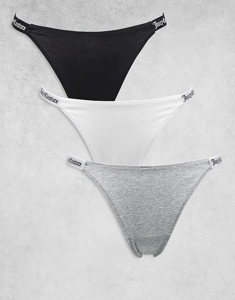 Комплект из 3 трусиков-стрингов Juicy Couture с логотипом, белого, серого и черного цветов
Комплект из 3 трусиков-стрингов Juicy Couture с логотипом, белого, серого и черного цветов