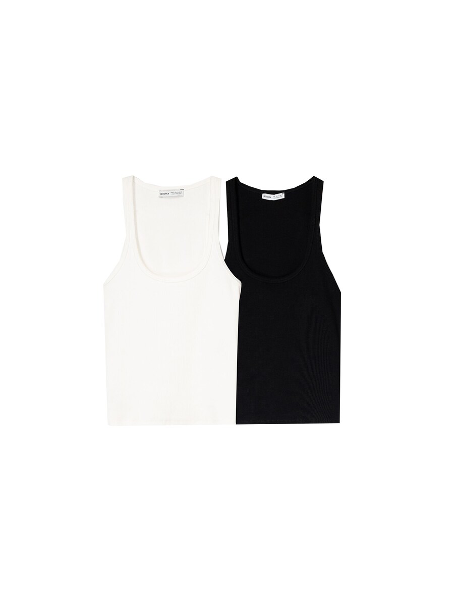 Топ Bershka, черный/белый
Топ Bershka, черный/белый