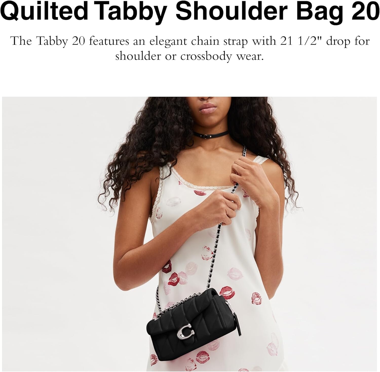 Женская стеганая сумка через плечо Coach 20 с цепочкой
Женская стеганая сумка через плечо Coach 20 с цепочкой