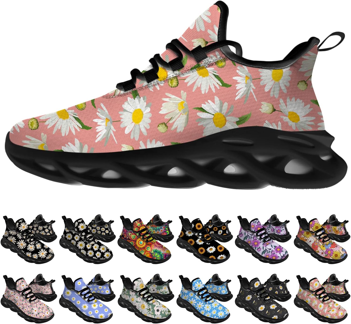 Кроссовки Ciadoon Daisy для женщин и мужчин, беговые кроссовки для дороги, удобная спортивная и ходовая обувь, теннисные кроссовки с цветочным принтом, подарки для мальчиков и девочек, розовый
Кроссовки Ciadoon Daisy для женщин и мужчин, беговые кроссовки для дороги, удобная спортивная и ходовая обувь, теннисные кроссовки с цветочным принтом, подарки для мальчиков и девочек, розовый