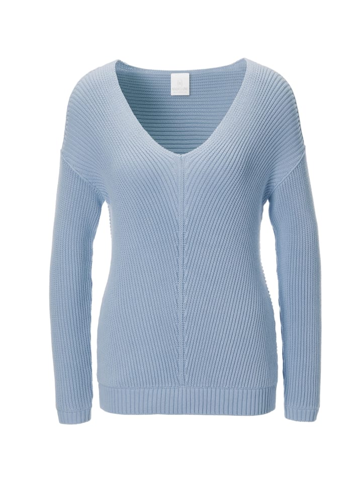 MADELEINE Свитер с длинными рукавами и V-образным вырезом, синий
MADELEINE Свитер с длинными рукавами и V-образным вырезом, синий