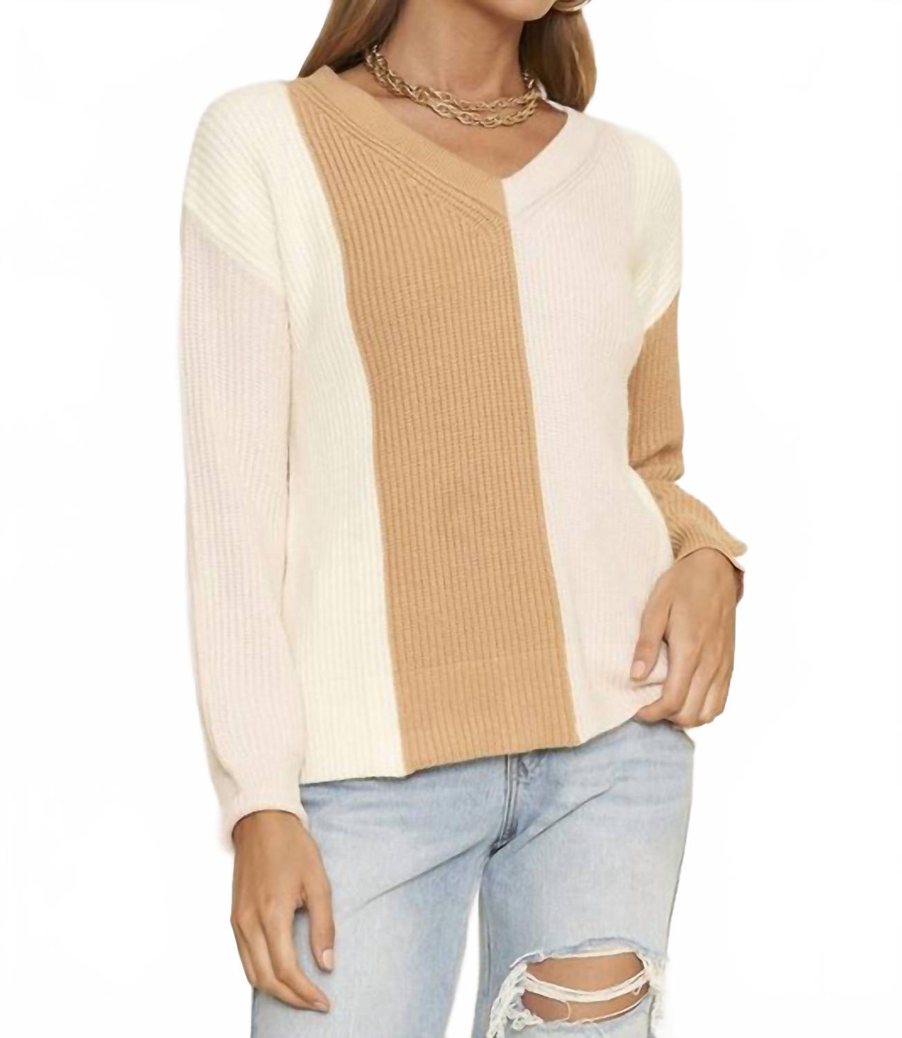 Трикотажный свитер с цветными блоками в бежевом цвете Dee elly
Трикотажный свитер с цветными блоками в бежевом цвете Dee elly