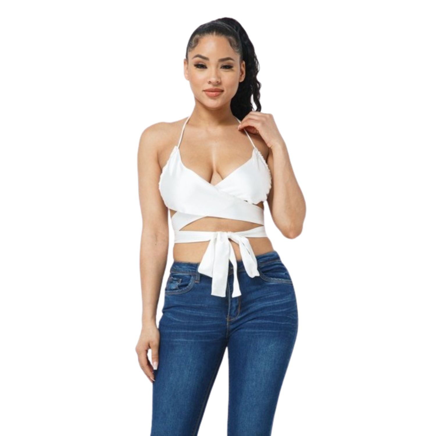 Атласный топ с запахом TRUEDAMES, белый
Атласный топ с запахом TRUEDAMES, белый