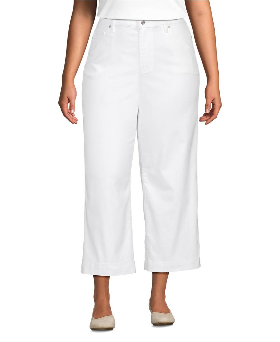 Женские джинсы с высокой посадкой, широкими штанинами, укороченные Lands' End, White
Женские джинсы с высокой посадкой, широкими штанинами, укороченные Lands' End, White