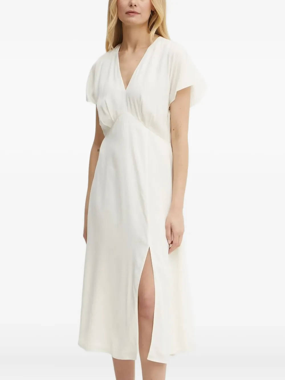 Платье миди с V-образным вырезом BOSS, белый
Платье миди с V-образным вырезом BOSS, белый