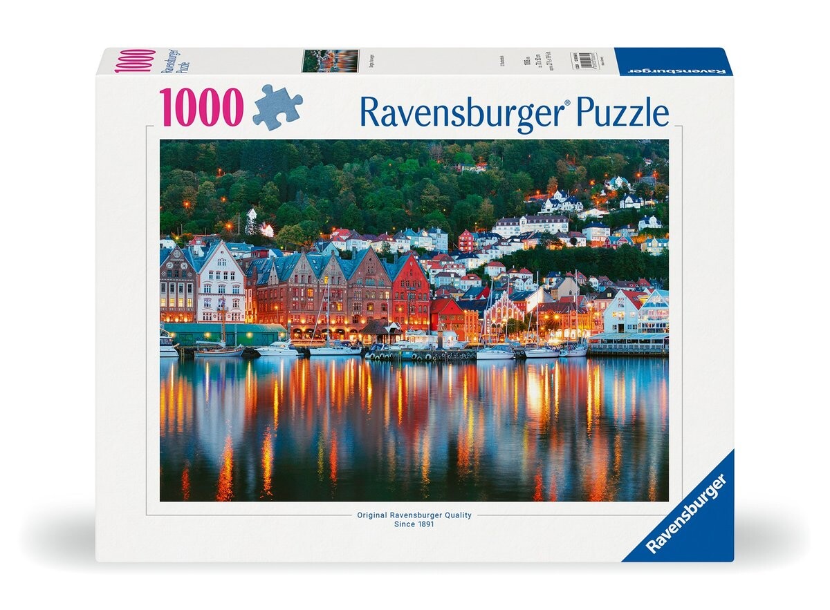 2D пазл, Берген, Норвегия, 1000 деталей Ravensburger 
2D пазл, Берген, Норвегия, 1000 деталей Ravensburger
