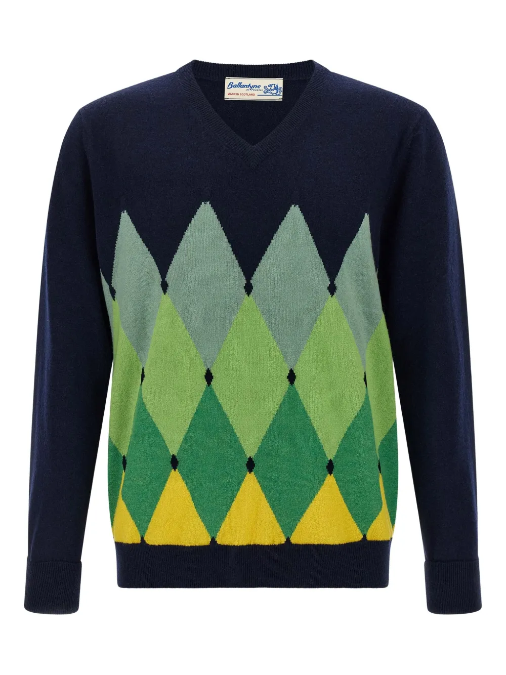 Кашемировый свитер с V-образным вырезом и узором «Аргайл» Ballantyne, синий
Кашемировый свитер с V-образным вырезом и узором «Аргайл» Ballantyne, синий