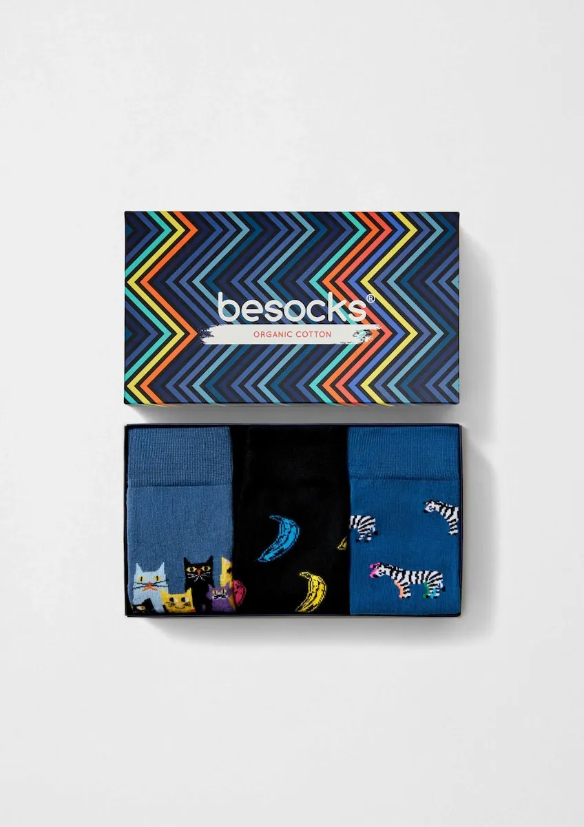 Унисекс набор из 3 пар высоких носков из органического хлопка Besocks, синий
Унисекс набор из 3 пар высоких носков из органического хлопка Besocks, синий