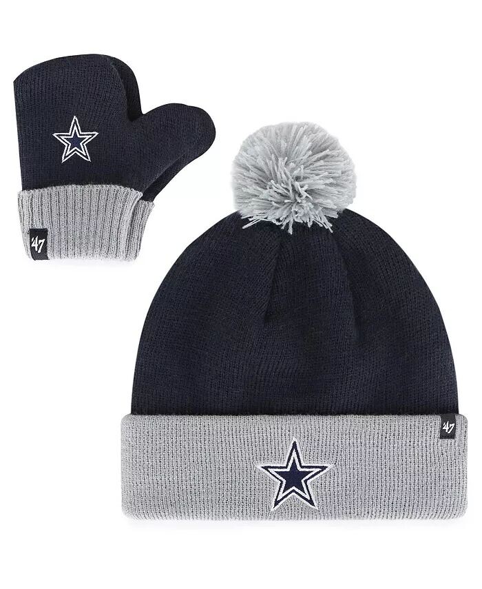 Темно-синяя вязаная шапка с манжетами Bam Bam Dallas Cowboys для маленьких мальчиков и девочек, комплект с помпоном и варежками '47 Brand
Темно-синяя вязаная шапка с манжетами Bam Bam Dallas Cowboys для маленьких мальчиков и девочек, комплект с помпоном и варежками '47 Brand