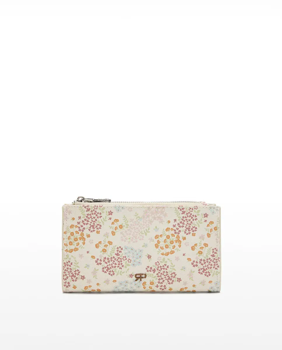 Большой женский кошелек с застежкой-молнией и цветочным принтом Parfois, цвет Crudo 
Большой женский кошелек с застежкой-молнией и цветочным принтом Parfois, цвет Crudo