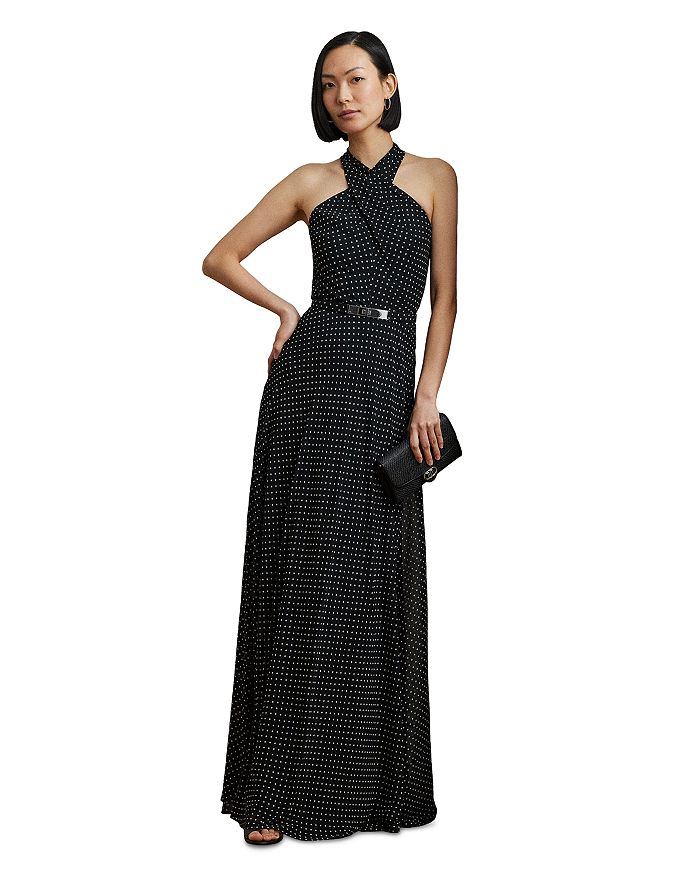 Платье-халат из жоржета с поясом в горошек Ralph Lauren, черный
Платье-халат из жоржета с поясом в горошек Ralph Lauren, черный