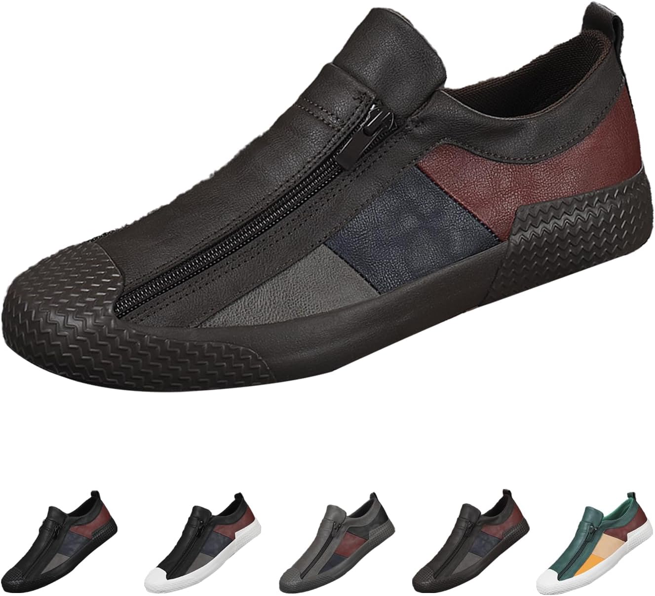 Мужские низкие кеды AngryMonkey с цветными вставками, модные удобные слипоны с двойной молнией, противоскользящие плоские повседневные кожаные лоферы для ходьбы, Coffee
Мужские низкие кеды AngryMonkey с цветными вставками, модные удобные слипоны с двойной молнией, противоскользящие плоские повседневные кожаные лоферы для ходьбы, Coffee