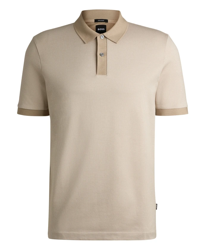 Хлопковая рубашка-поло с двумя пуговицами. Hugo, бежевый
Хлопковая рубашка-поло с двумя пуговицами. Hugo, бежевый