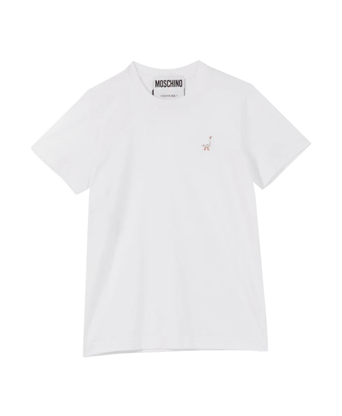 Футболка с вышивкой в виде утки и короткими рукавами. Moschino, белый
Футболка с вышивкой в виде утки и короткими рукавами. Moschino, белый