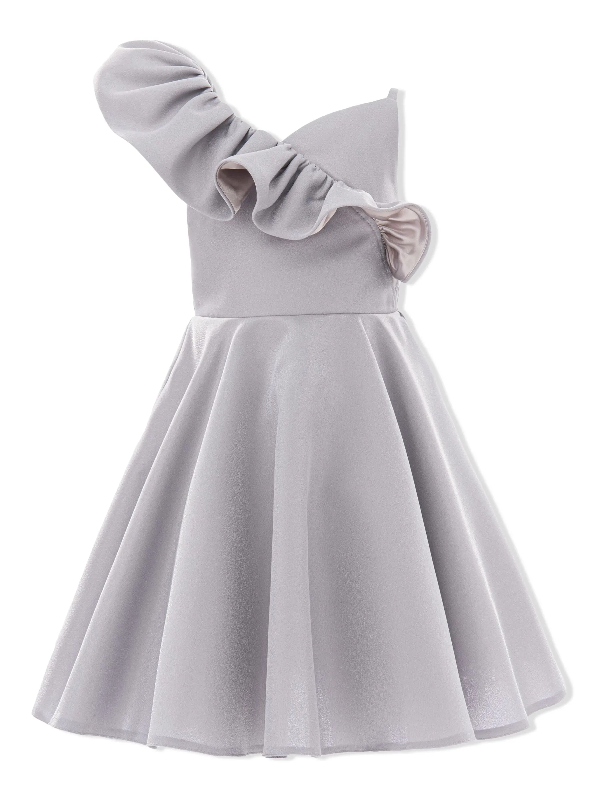 Платье на одно плечо с оборками Tulleen, серебристый
Платье на одно плечо с оборками Tulleen, серебристый