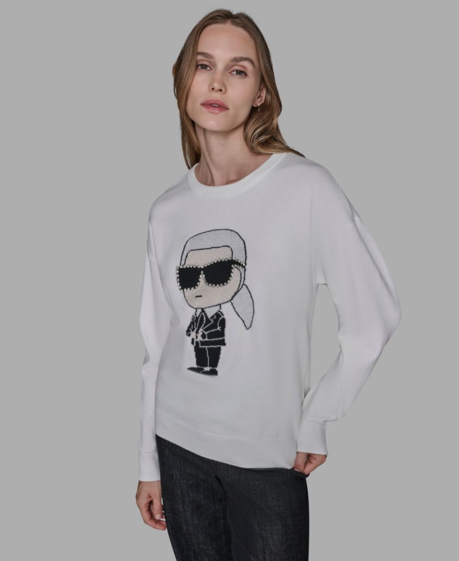 Женский свитер Kool Karl с круглым вырезом KARL LAGERFELD PARIS, Soft White/Black
Женский свитер Kool Karl с круглым вырезом KARL LAGERFELD PARIS, Soft White/Black