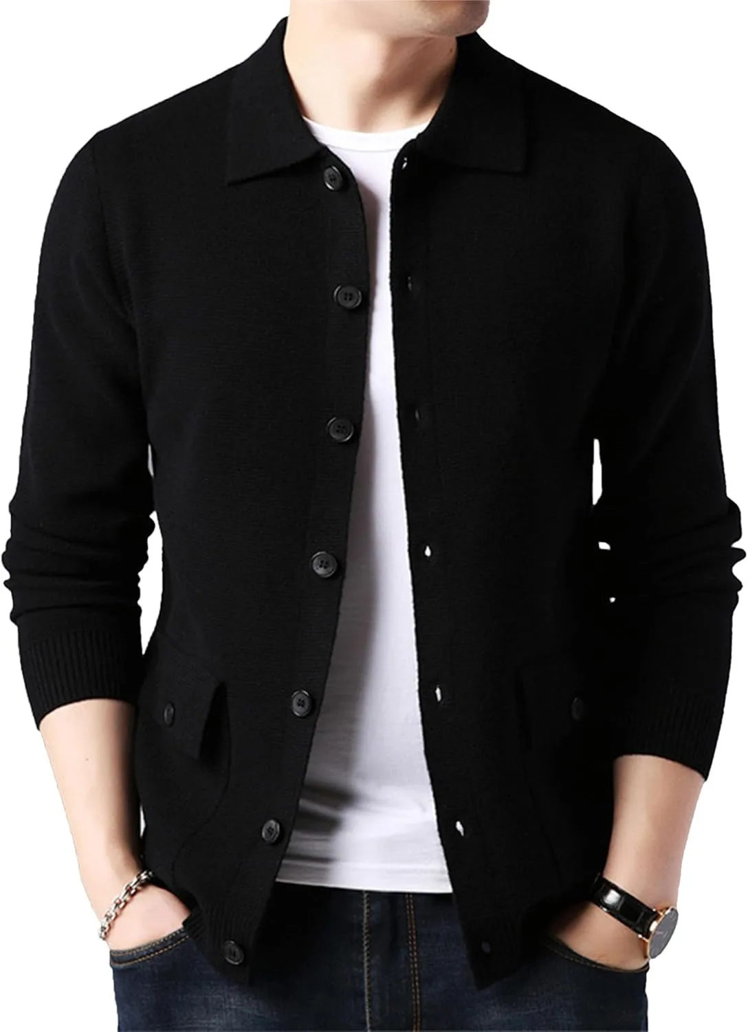 Мужской кардиган с лацканами, Slim Fit, легкий
Мужской кардиган с лацканами, Slim Fit, легкий