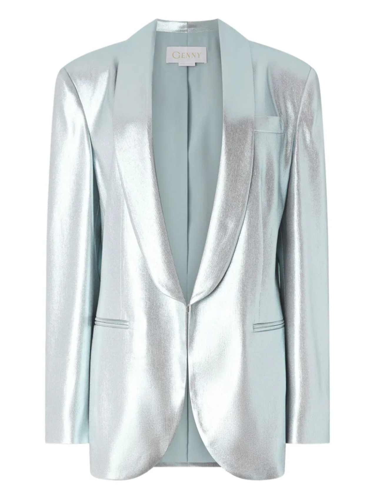 Металлический однобортный пиджак Genny, синий
Металлический однобортный пиджак Genny, синий