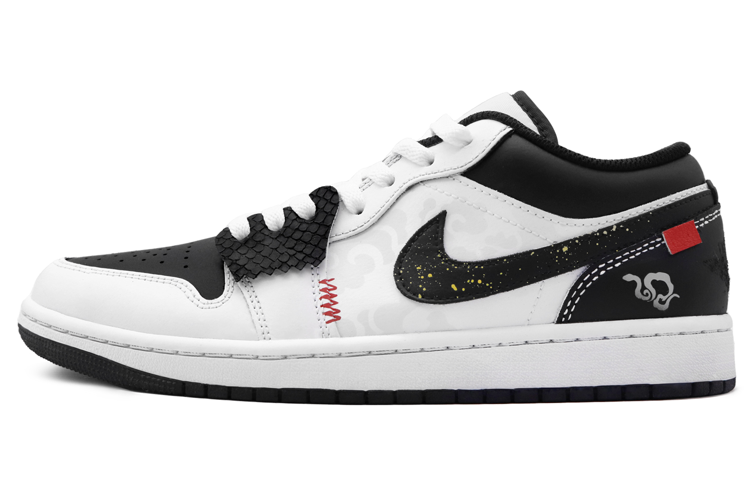 Jordan Баскетбольные кроссовки Air 1 Serpent Wisdom Blessing с низким верхом, износостойкие, антискользящие, мужские, черно-белые
Jordan Баскетбольные кроссовки Air 1 Serpent Wisdom Blessing с низким верхом, износостойкие, антискользящие, мужские, черно-белые