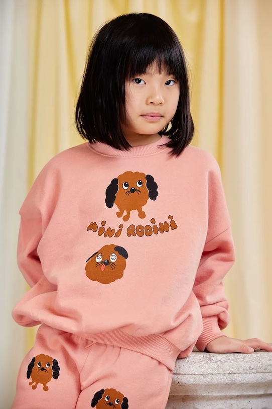 Детская хлопковая толстовка с изображением собачек Mini Rodini, оранжевый
Детская хлопковая толстовка с изображением собачек Mini Rodini, оранжевый