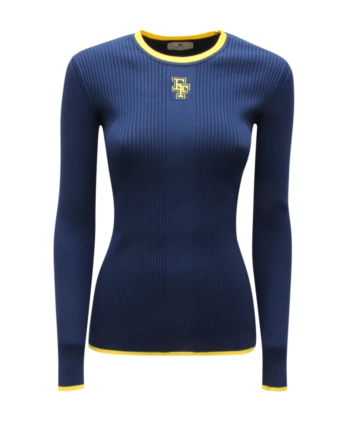 Элегантный свитер из вискозы и полиэстера Elisabetta Franchi, синий
Элегантный свитер из вискозы и полиэстера Elisabetta Franchi, синий